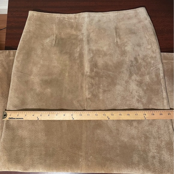 Eddie Bauer Vintage Suede Genuine Leather Tan Maxi Skirt Size 12 - Picture 13 of 15